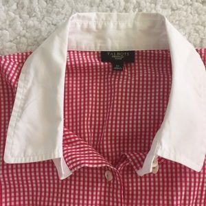 Talbots Gingham Checked Blouse Top 1X